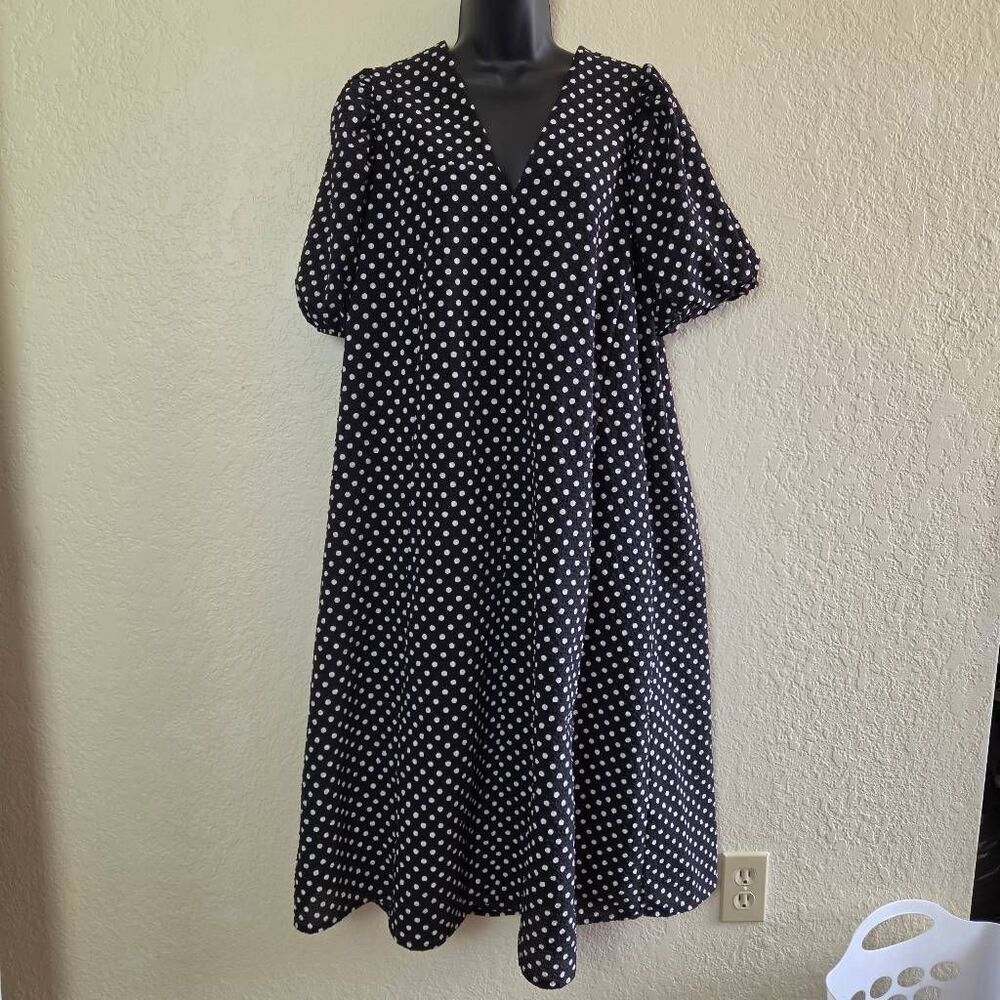 Baum und Pferdgarten Black & White Polka Dot Midi Dress